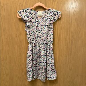 Ella Moss White Dress with Blue, Purple & Teal Print
